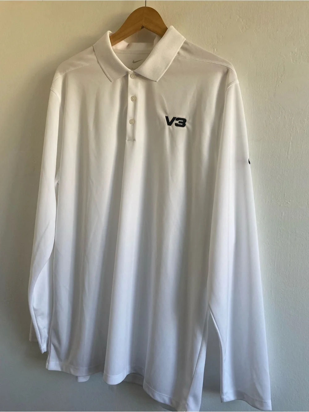 NWT Nike Golf V3 Polo Long Sleeve Shirt Size XL White Athletic